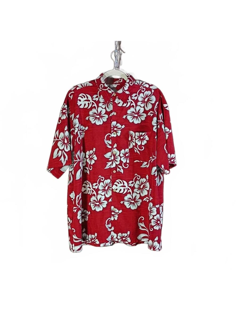 Extreme Gear Red Hawaiian Floral Button-Up Shirt